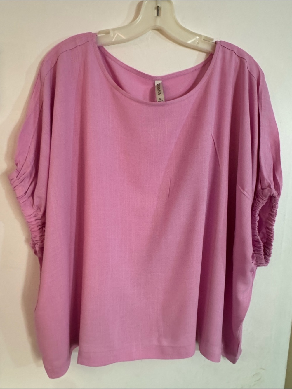 Zenana Women's Pink Relaxed Short-Sleeve Top
